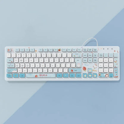 Kawaii Pink Wired Keyboard