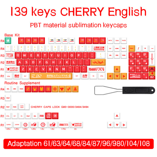 Cherry Profile Anime Key Caps - English or Japanese Available
