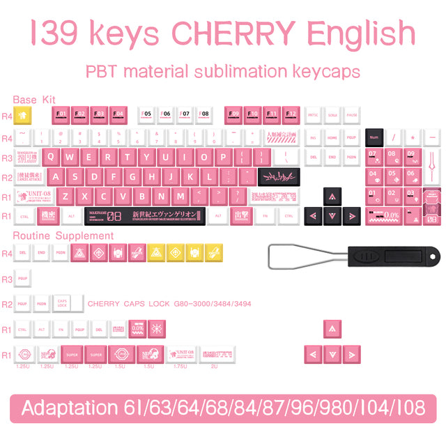 Cherry Profile Anime Key Caps - English or Japanese Available