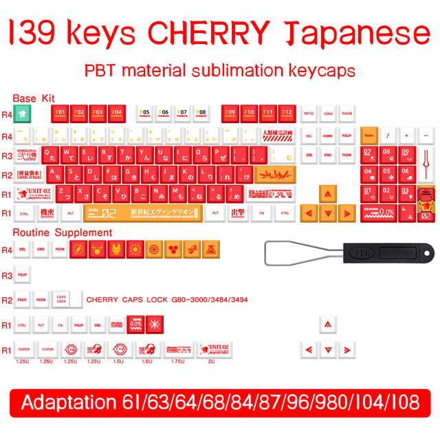 Cherry Profile Anime Key Caps - English or Japanese Available
