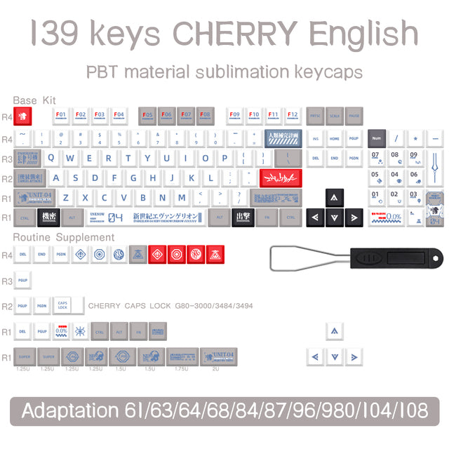 Cherry Profile Anime Key Caps - English or Japanese Available