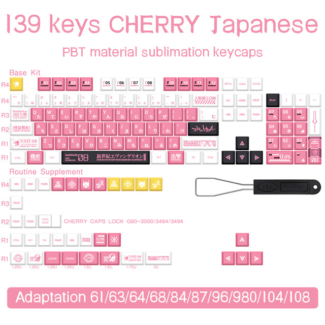 Cherry Profile Anime Key Caps - English or Japanese Available