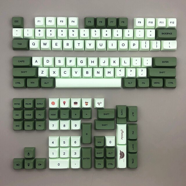 Matcha, Honey Milk & Boba Key Caps - 125 Keys (English)