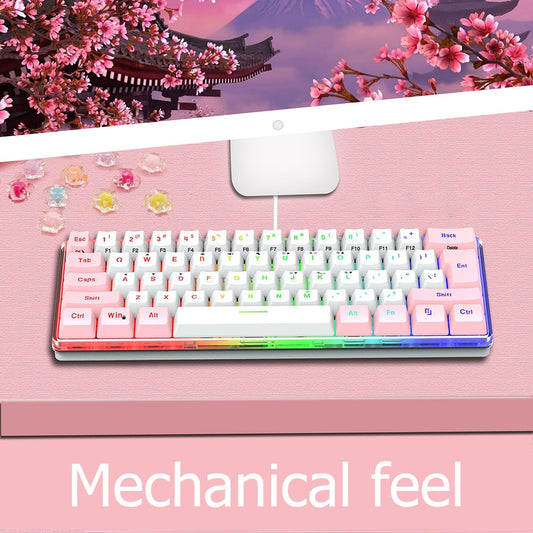 Strawberry Boba Keyboard - 61 Keys